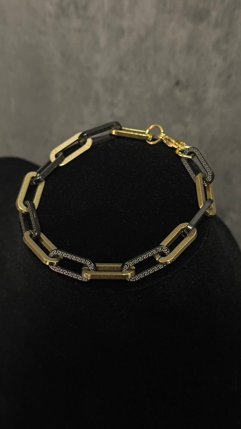 PULSERA ORO/NEGRO 20cm