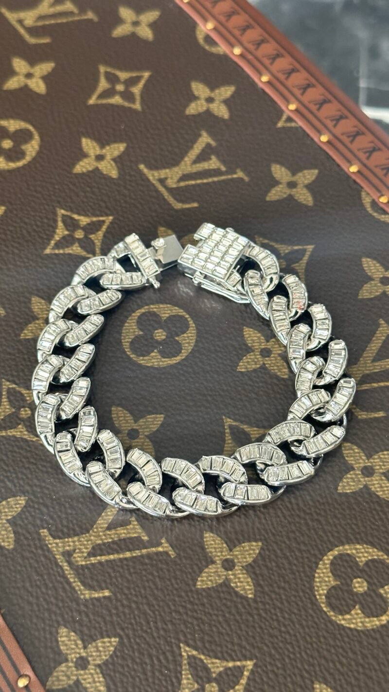 PULSERA DIAMANTES PLATA 20cm