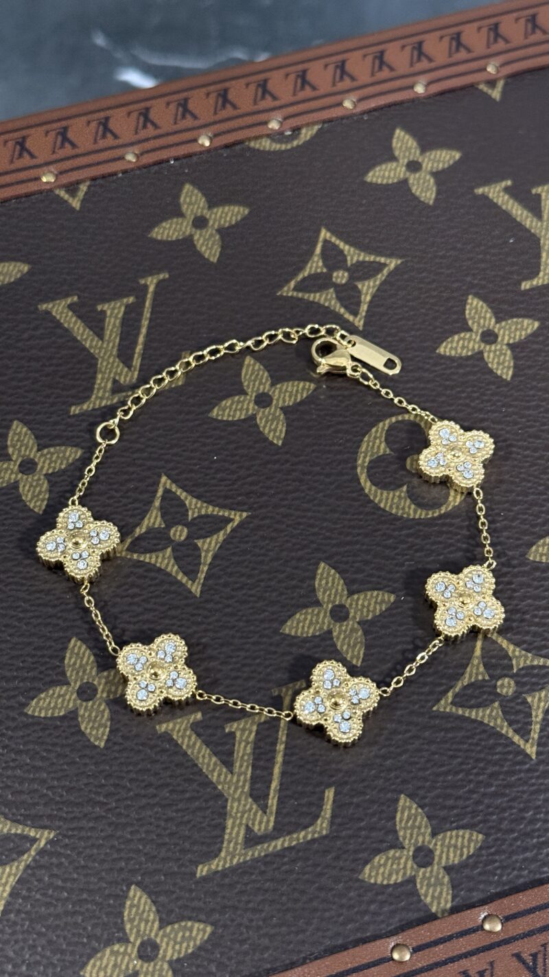 PULSERA TRÉBOL ROJA / BRILLANTES - Imagen 3