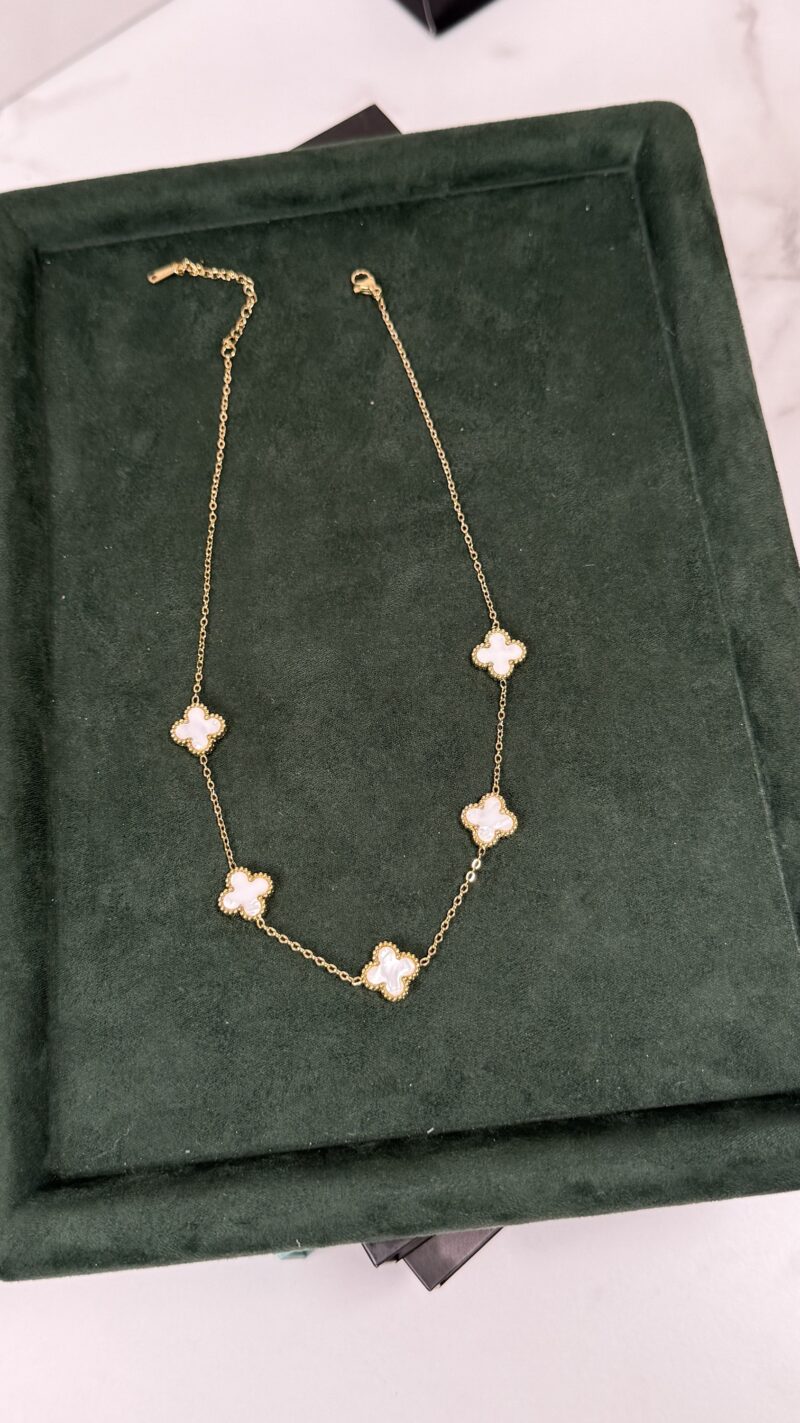 COLLAR CINCO TRÉBOL BLANCO - Imagen 2