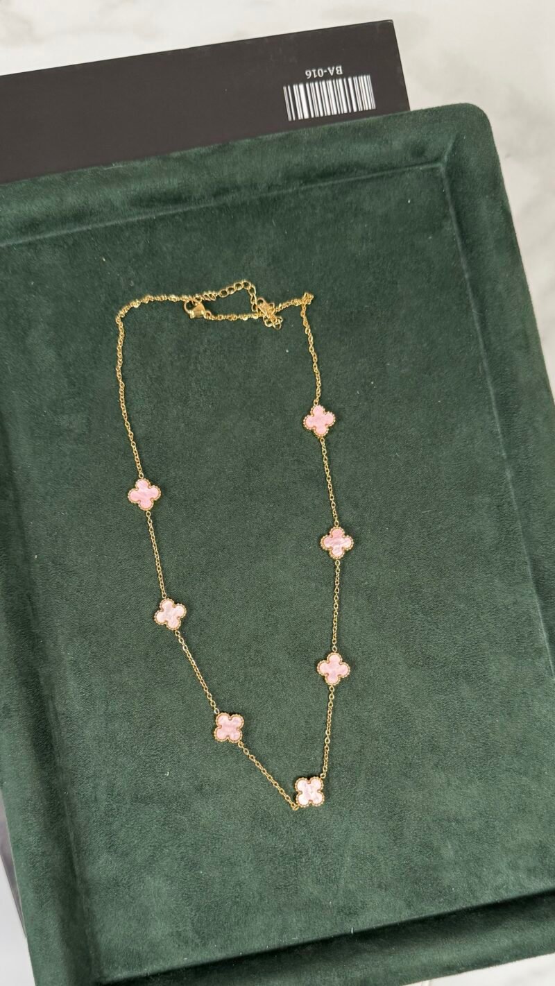 COLLAR CINCO TRÉBOL ROSA