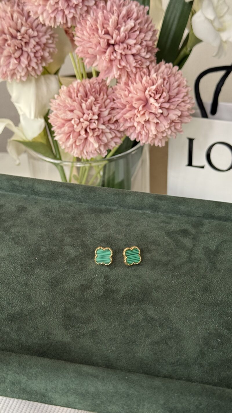 PENDIENTES TRÉBOL VERDE