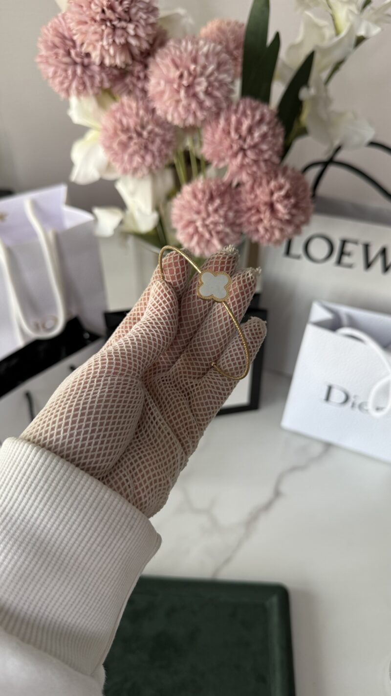 PULSERA CHARL TRÉBOL ORO/ BLANCA - Imagen 2