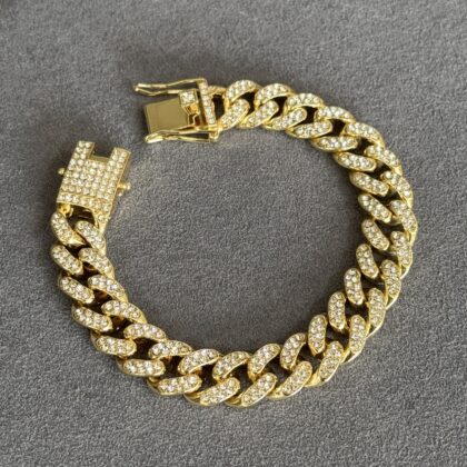 PULSERA DIAMANTE ORO 20CM