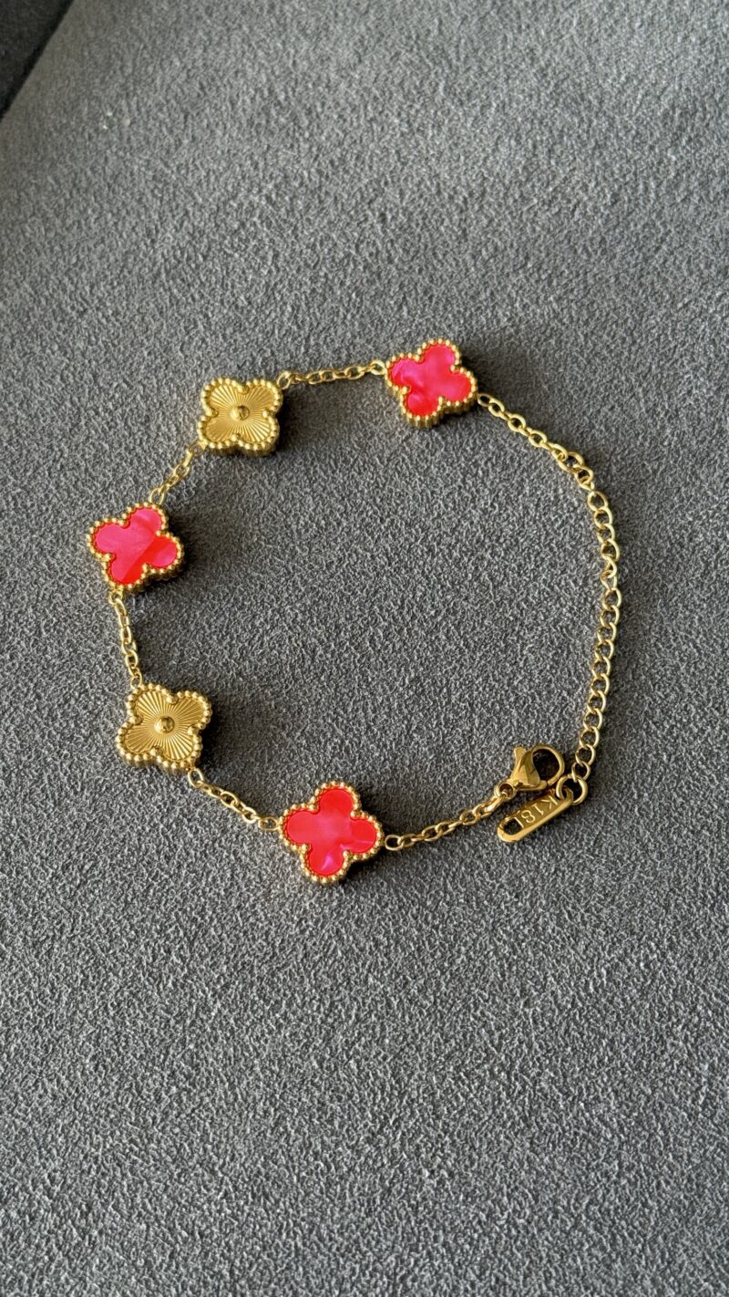 PULSERA TRÉBOL FOSFORESCENTE / ORO