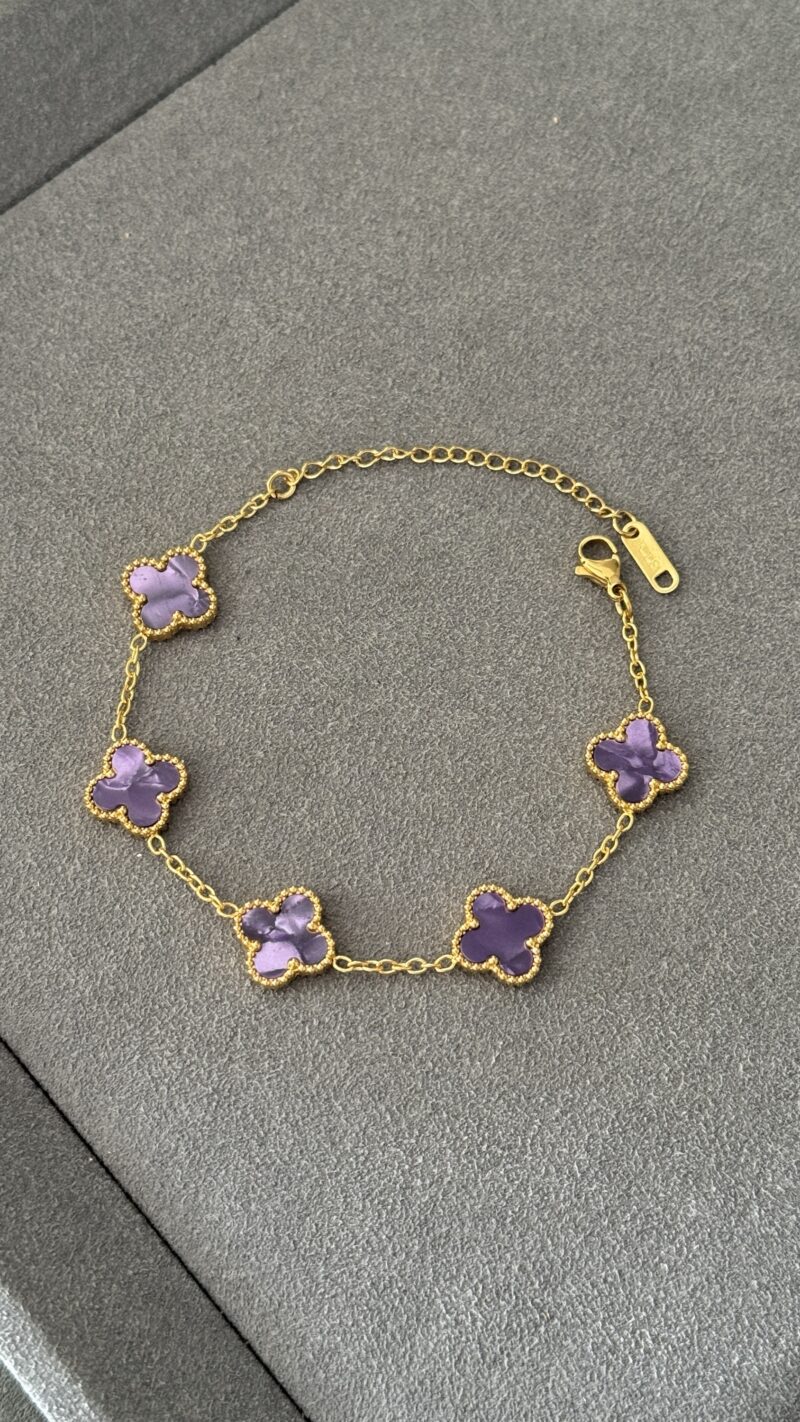 PULSERA TRÉBOL PÚRPURA