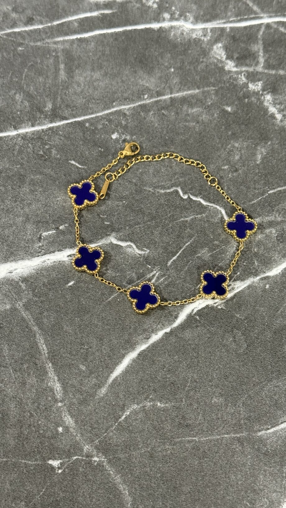 PULSERA TRÉBOL AZUL MARINO