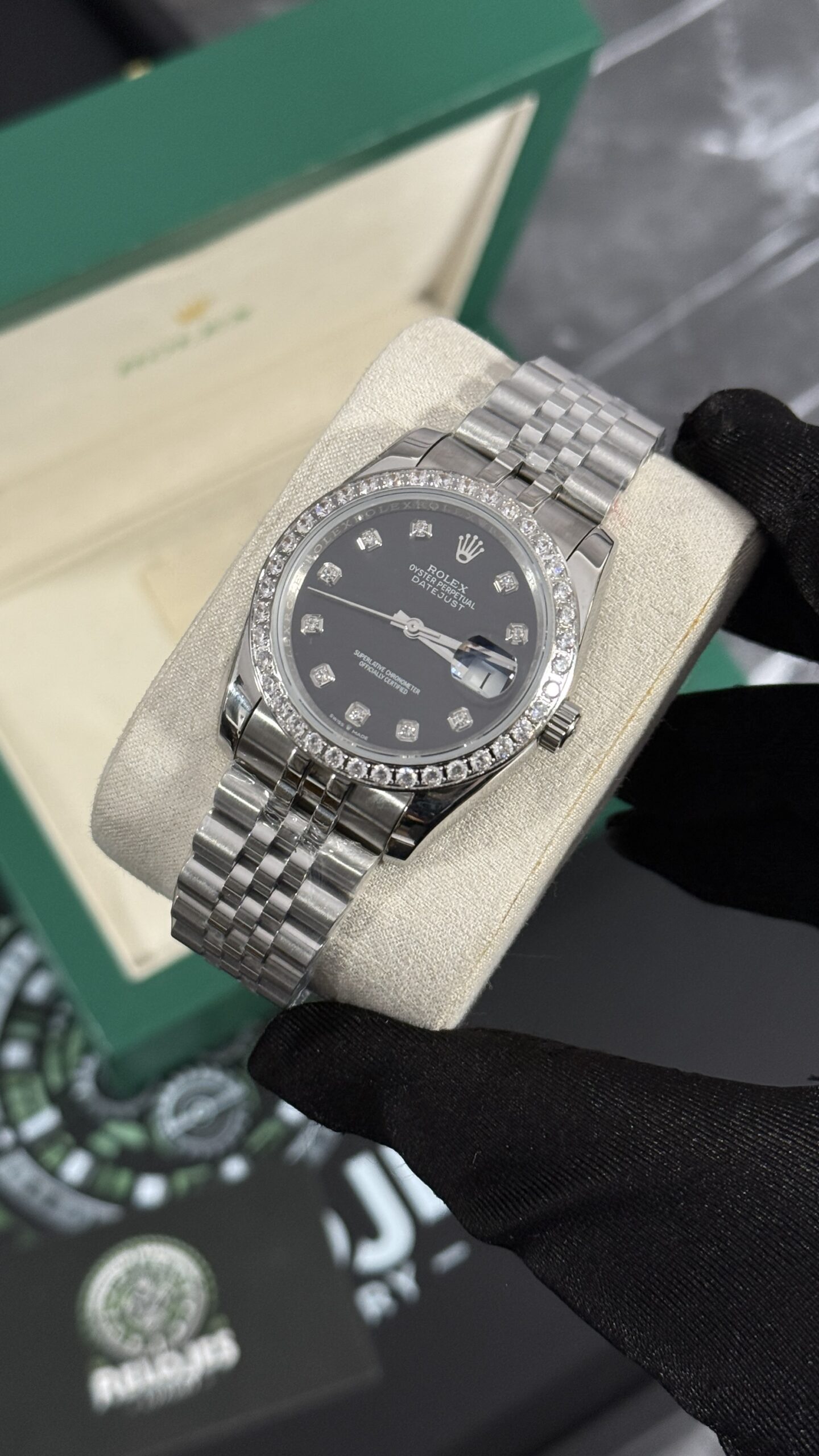 RLX DATEJUST negro diamantes 36mm - Imagen 2