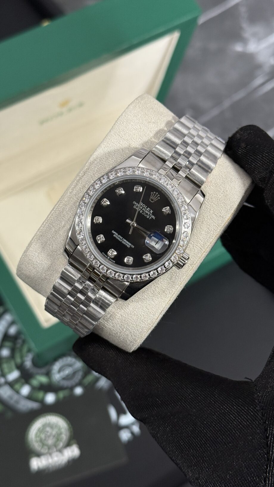 RLX DATEJUST negro diamantes 36mm