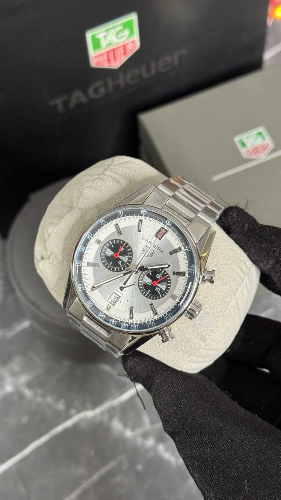 TH CARRERA CHRONOGRAPH PLATA